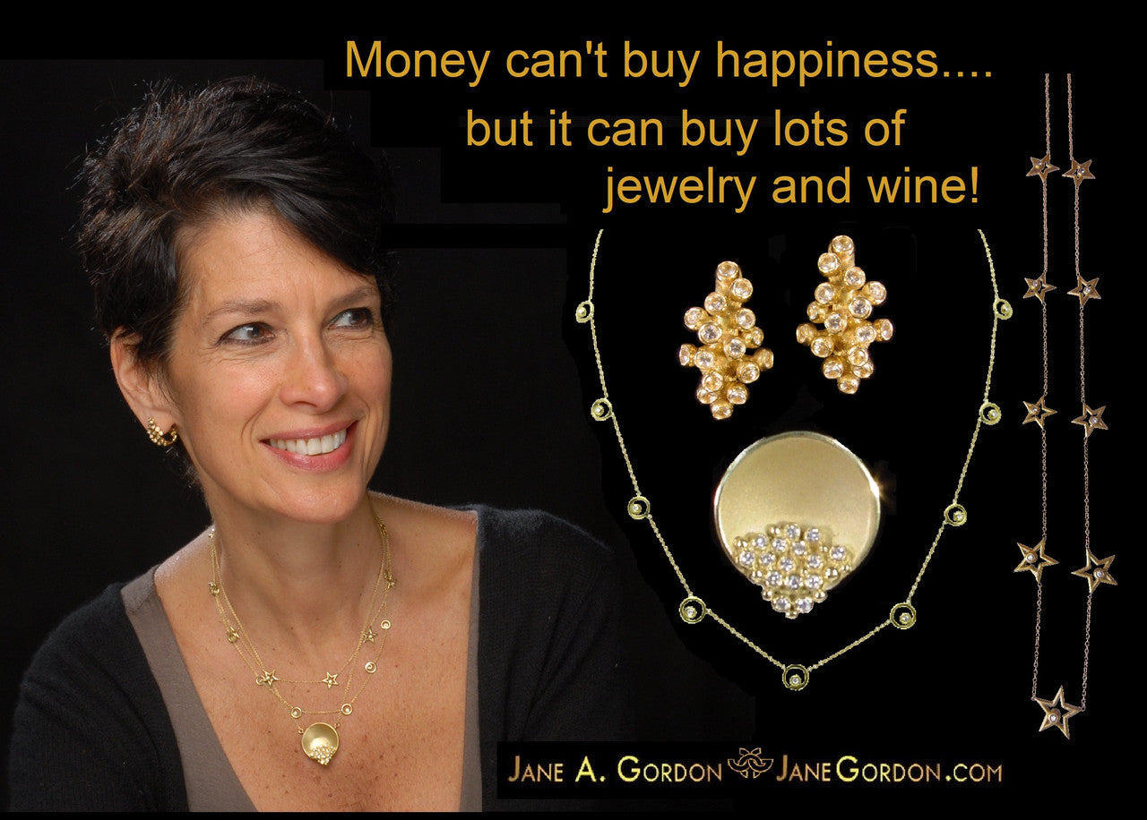 Grapes Necklace-18K Gold with Diamonds, Lariat Style on Hand-made Chain-15