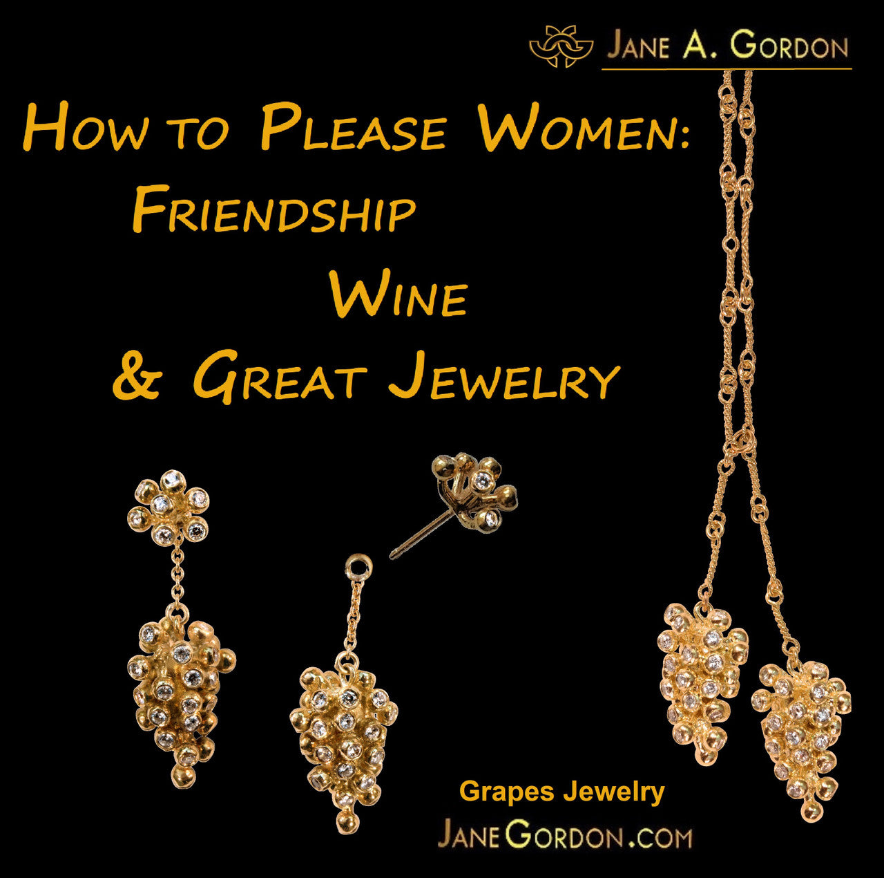 Grapes Huggie Earrings-14K Gold with Diamonds-23