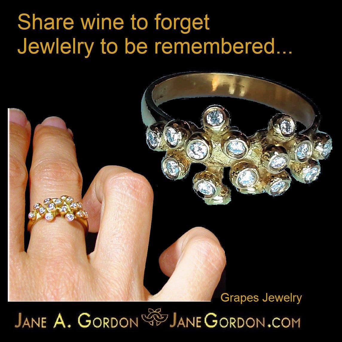 Grapes Huggie Earrings-14K Gold with Diamonds-20