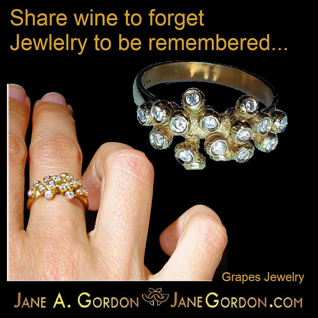 Grapes Drop Earrings- 2 parts-Detachable Stud. 18K Gold with diamonds-12