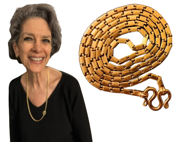 Stunning Baht Chain Necklace from Thailand- 24K Gold, 27" long- Unisex-18