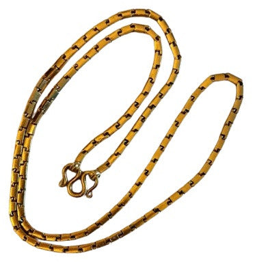 Stunning Baht Chain Necklace from Thailand- 24K Gold, 27" long- Unisex-2