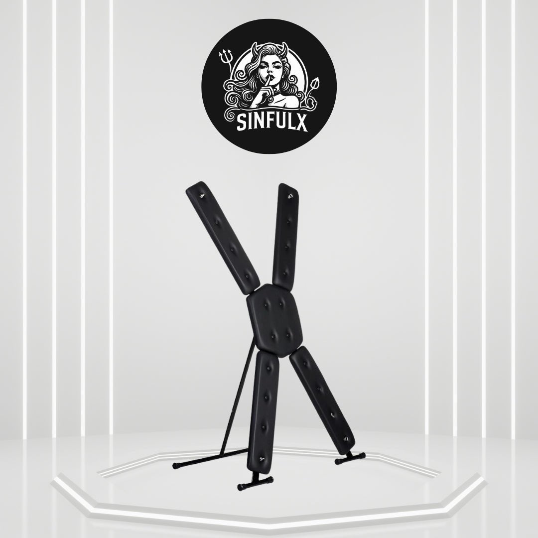 Adjustable Free-Standing BDSM Cross – Padded Restraint Frame-0