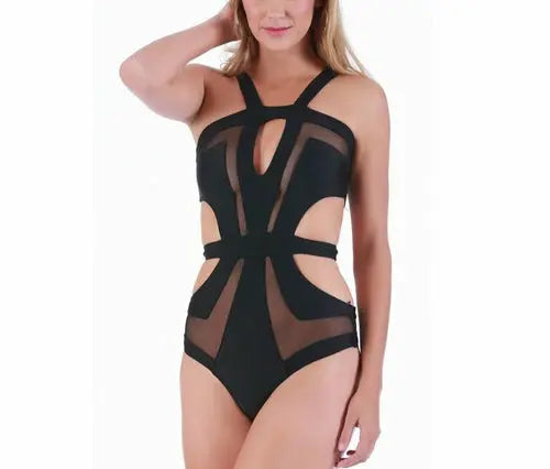 1 Piece Swimsuit With Cutouts And Mesh Insets 153150 NOSTOPSHOP