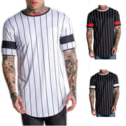 Men's 3D Short sleeve T Shirt Extended Round Sweep T-Shirt Curved Hem Long line Tops Hip Hop Urban Streetwear