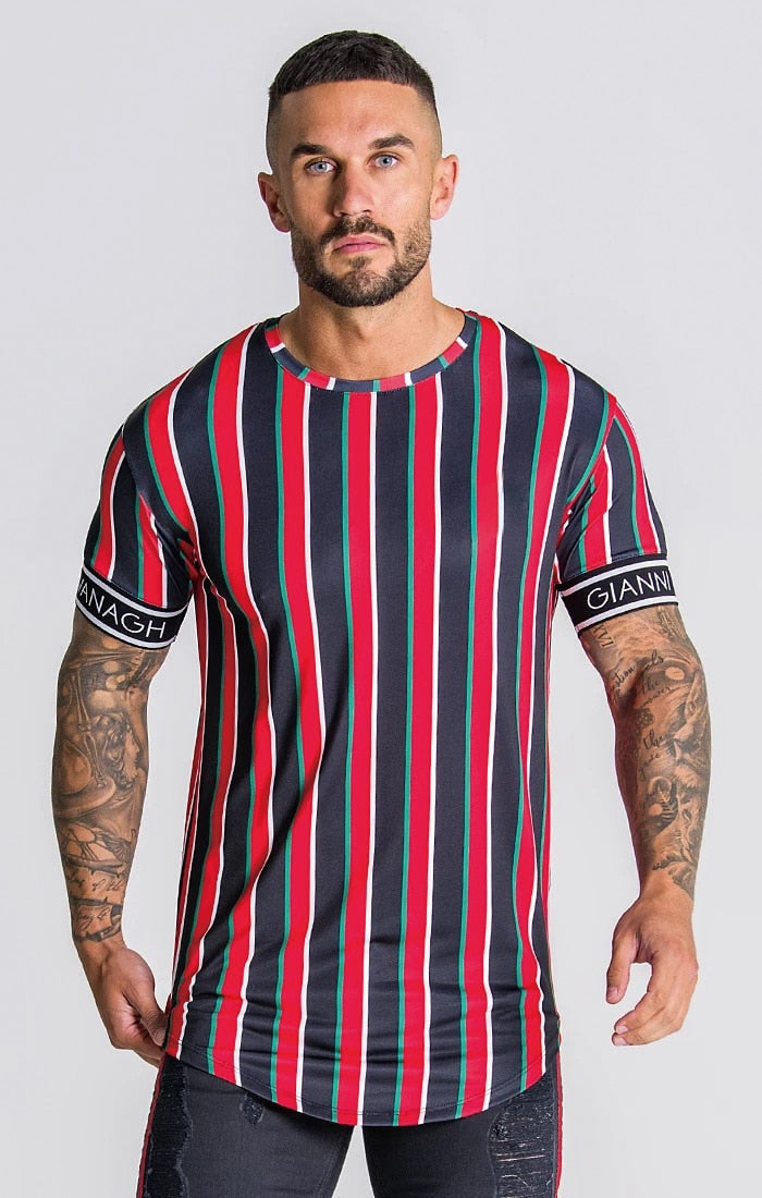 Men's 3D Short sleeve T Shirt Extended Round Sweep T-Shirt Curved Hem Long line Tops Hip Hop Urban Streetwear