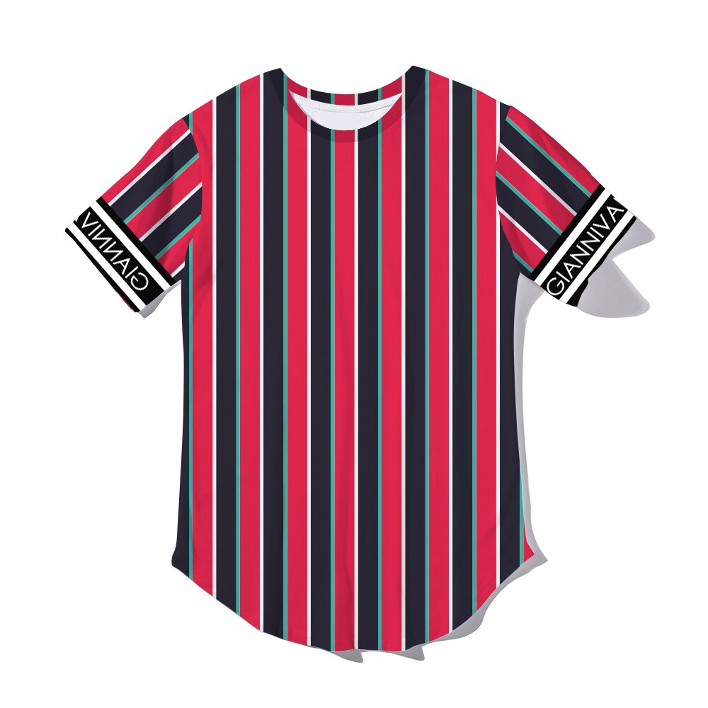 Men's 3D Short sleeve T Shirt Extended Round Sweep T-Shirt Curved Hem Long line Tops Hip Hop Urban Streetwear