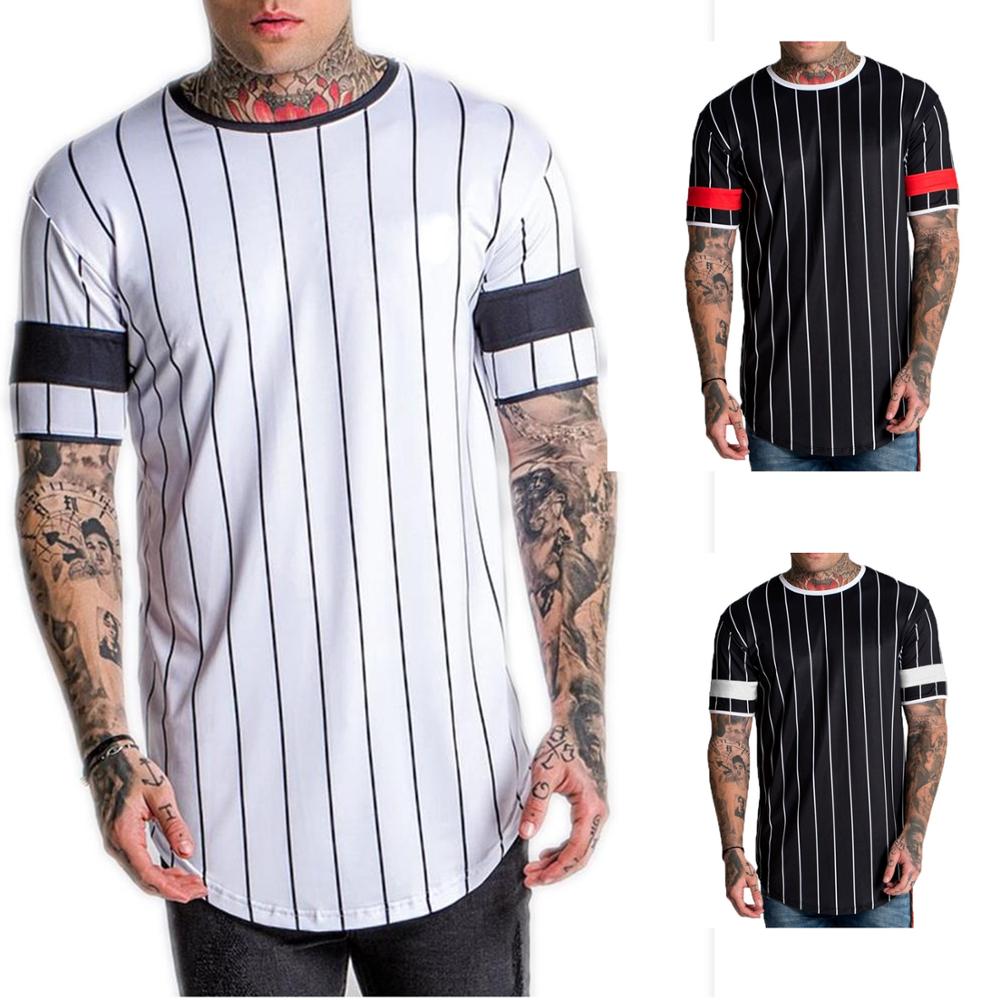Men's 3D Short sleeve T Shirt Extended Round Sweep T-Shirt Curved Hem Long line Tops Hip Hop Urban Streetwear