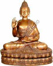 Real Life Large Size Antique Brass Buddha Home Garden Décor Masterpiece 5 Feet-0