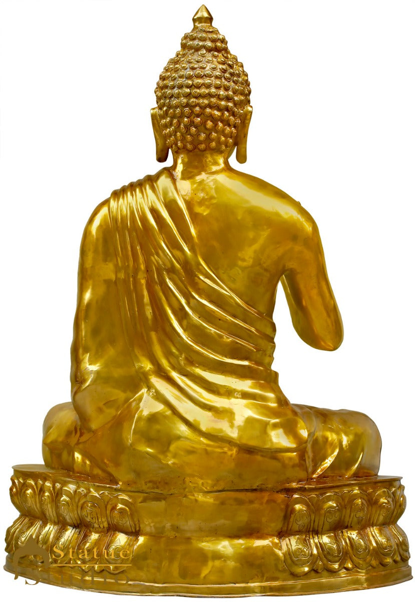 Brass Antique Large Life Size Buddha Statue Idol For Home Garden Décor 4.5 Feet-3