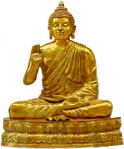 Brass Antique Large Life Size Buddha Statue Idol For Home Garden Décor 4.5 Feet-0