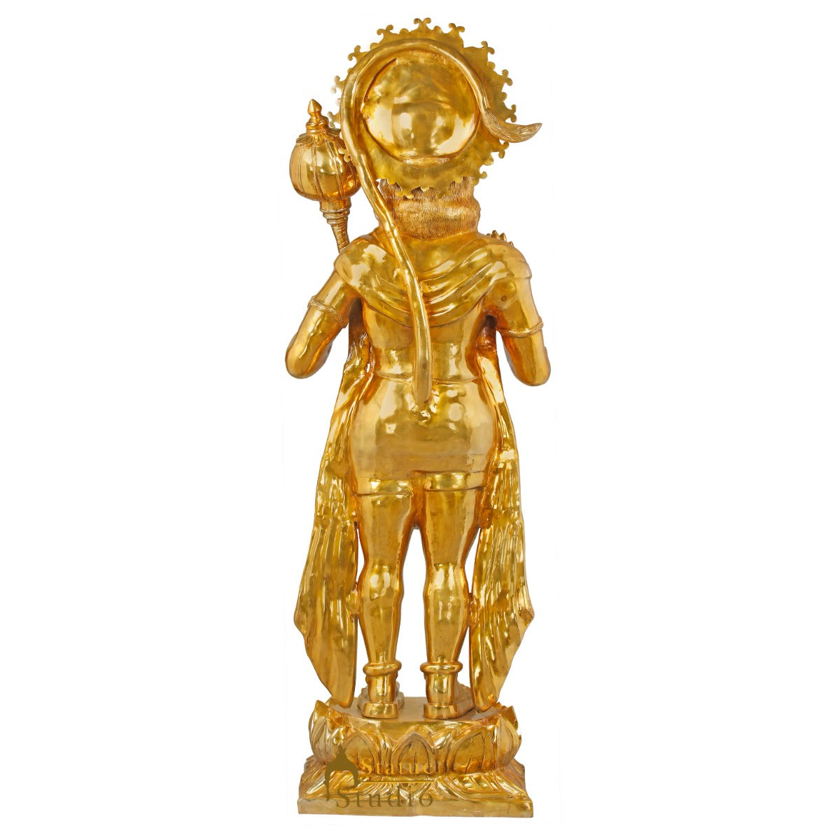 Brass Super Large Size Blessing Hanuman Idol Home Temple Decor Statue 6 Feet-3