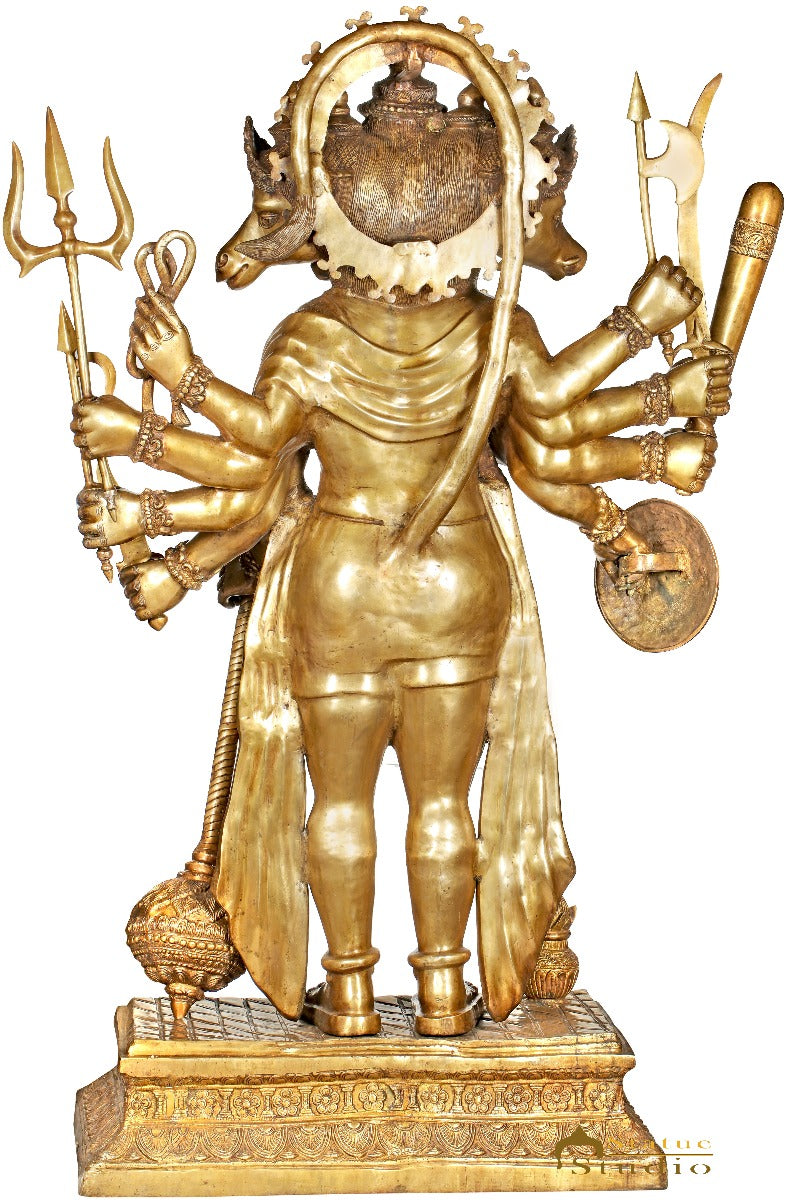 Brass Very Large Panchmukhi Hanuman Idol For Home Temple Decor 6 Feet-3