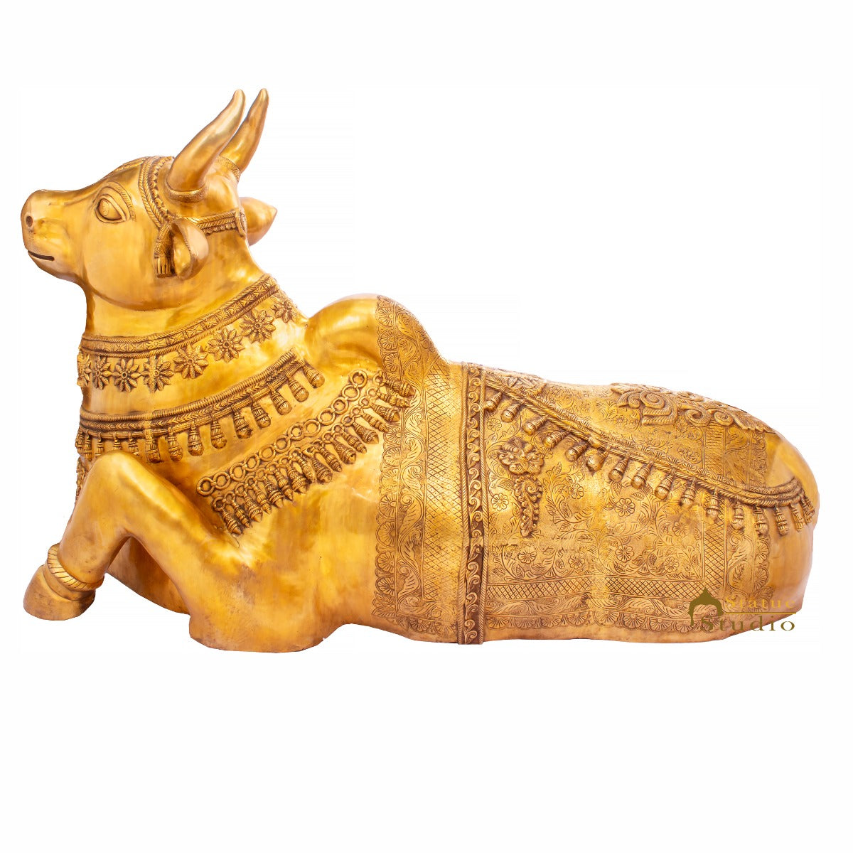 Brass Large Size Holy Cow Nandi Idol Home Temple Exclusive Décor Statue 5 Feet-3