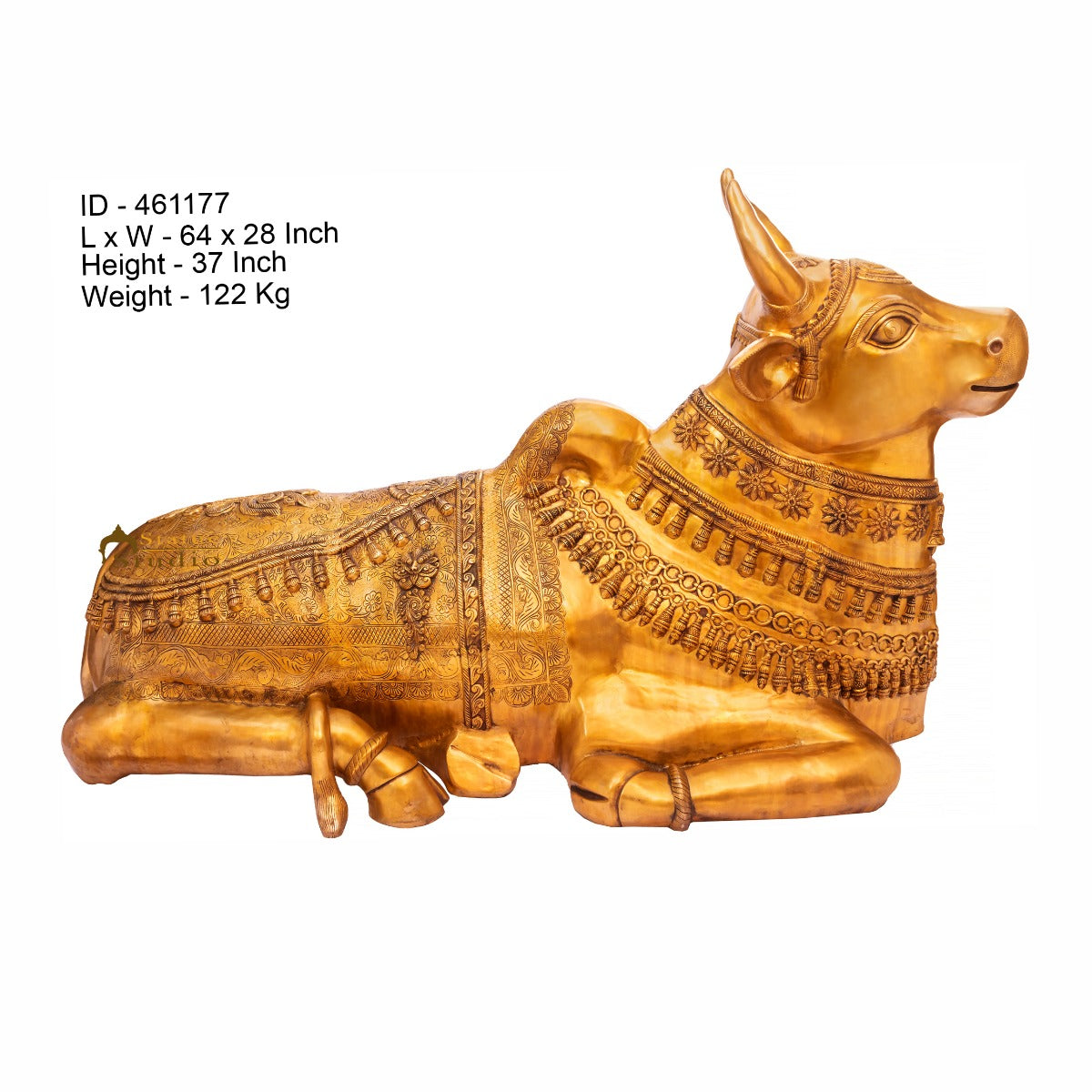 Brass Large Size Holy Cow Nandi Idol Home Temple Exclusive Décor Statue 5 Feet-4