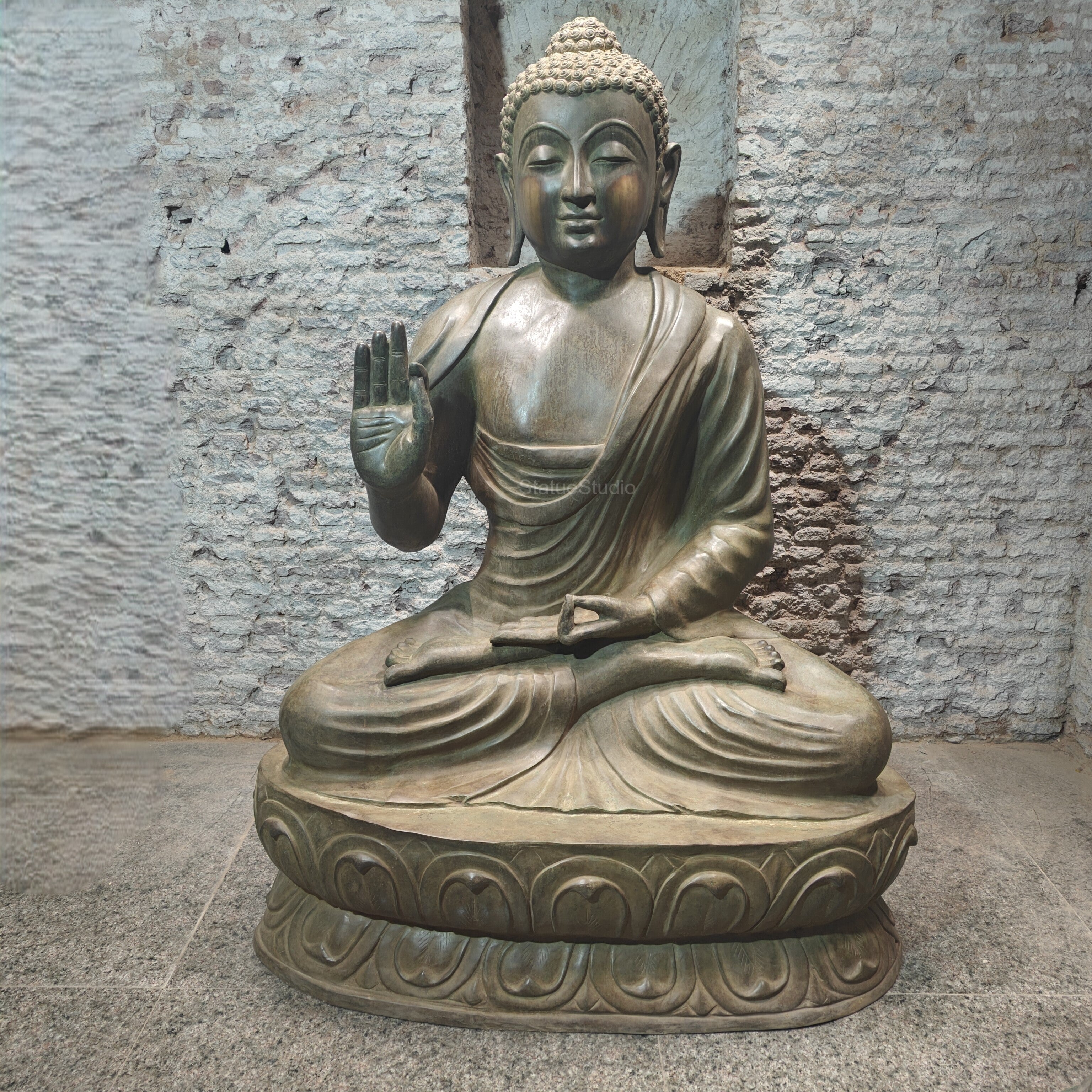 Brass Very Large Blessing Buddha Statue For Home Garden Decor 6 Feet-2