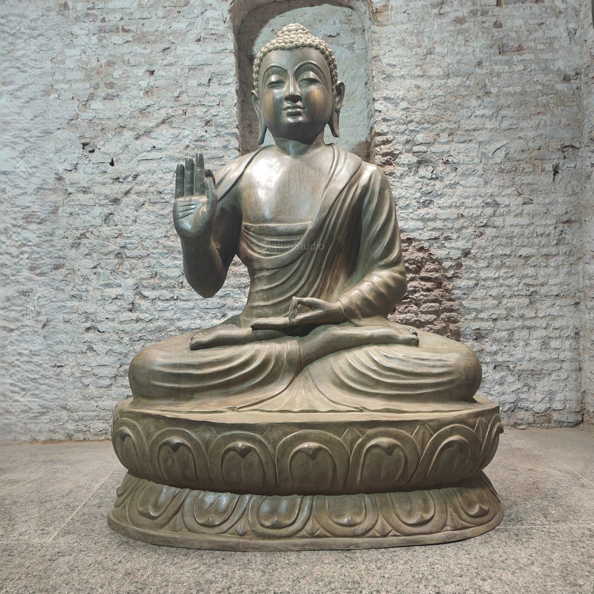 Brass Very Large Blessing Buddha Statue For Home Garden Decor 6 Feet-3