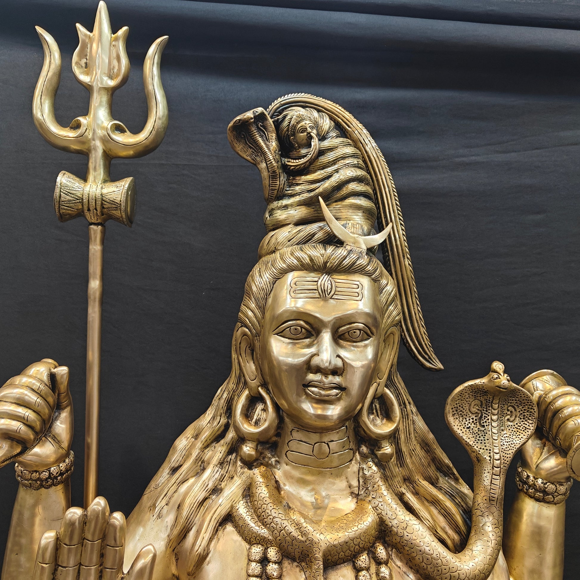 Brass Large Majestic Standing Lord Shiva Statue 7 Feet-4