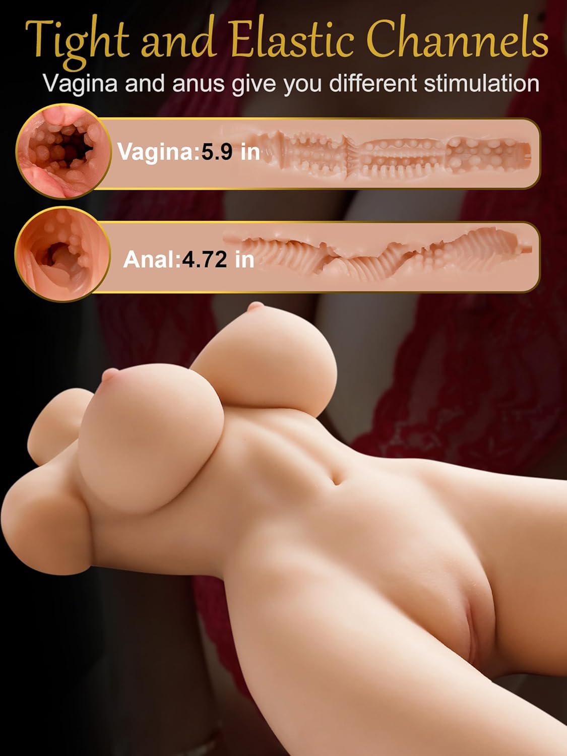 LustDiva 3-in-1 Realistic Sex Doll Torso with Vaginal, Anal & Breast Play-1
