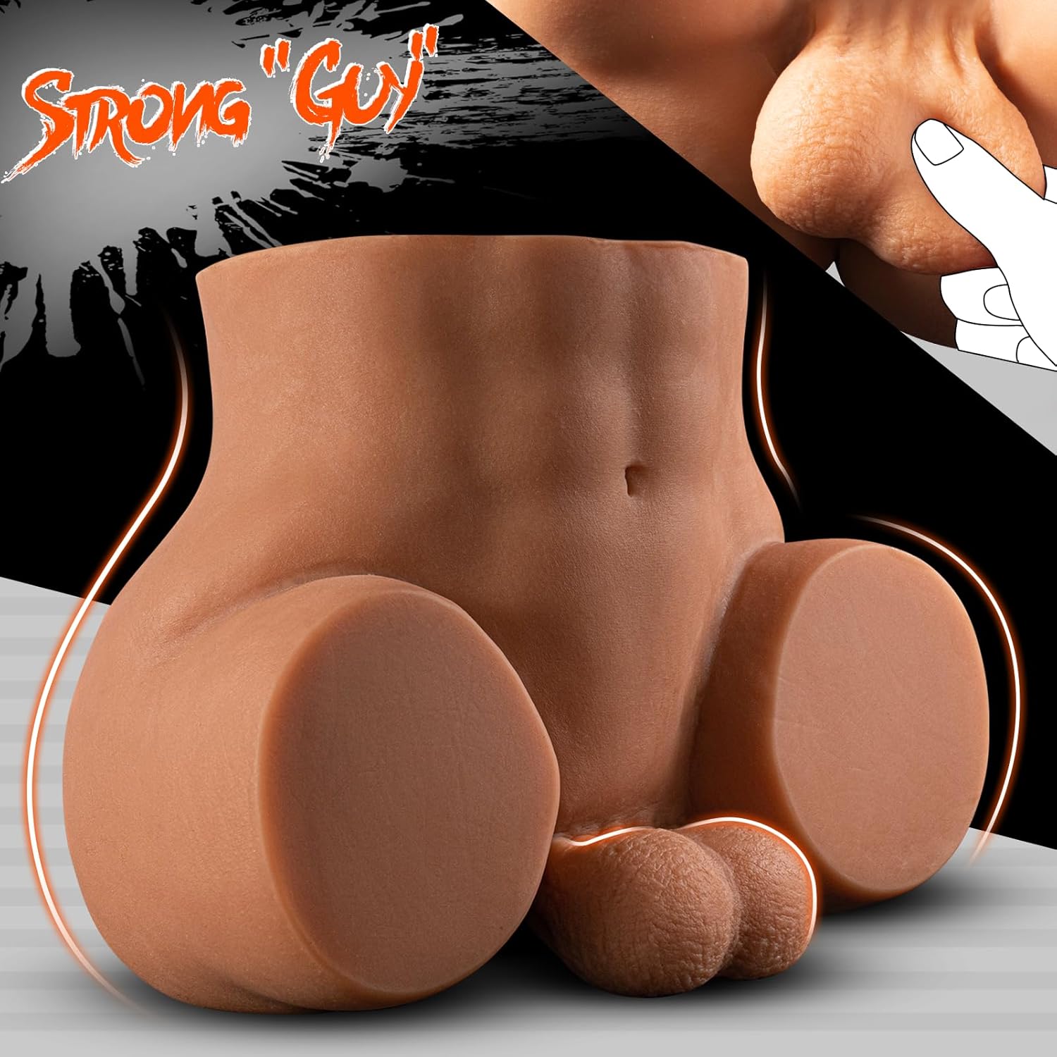 PeepTremor Vibrating 10lbs Anus & Testicles Sex Doll-4