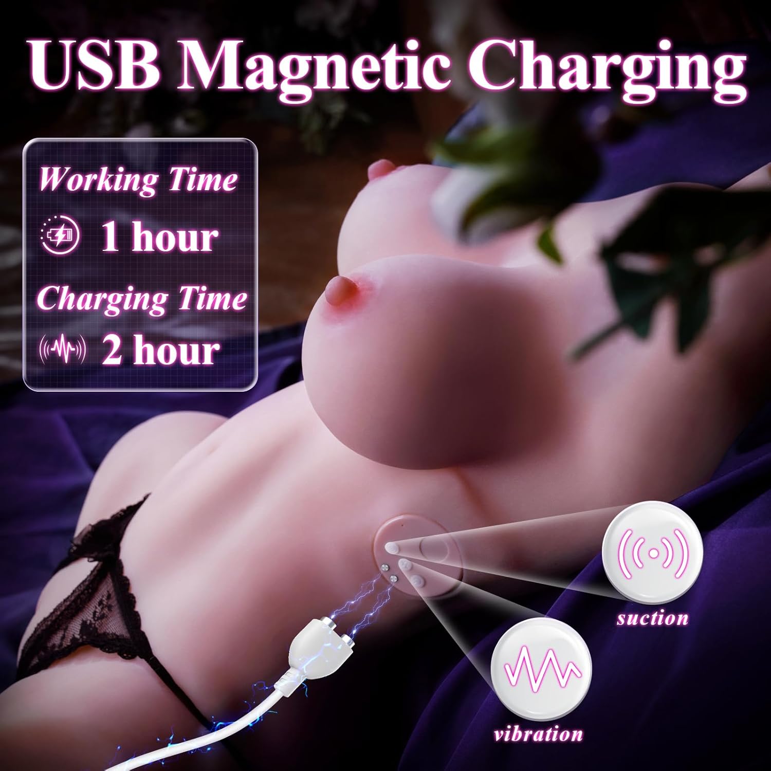 DarkGrace 20lbs Sucking Vibrating Sex Doll Torso-3