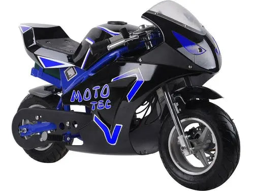 MotoTec MT-Elec-GT-Blue 36V Electric Pocket Bike GT, 500W - Blue NOSTOPSHOP
