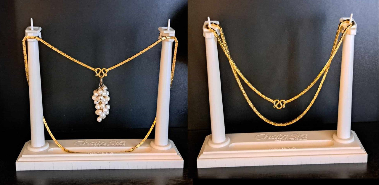 Stunning Baht Chain Necklace from Thailand- 24K Gold, 27" long- Unisex-6