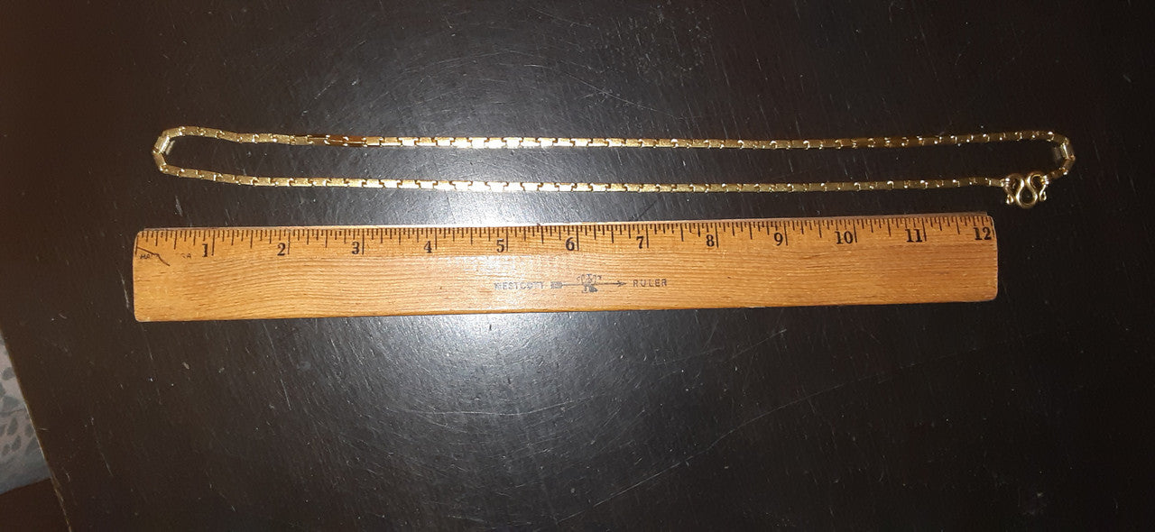 Stunning Baht Chain Necklace from Thailand- 24K Gold, 27" long- Unisex-15