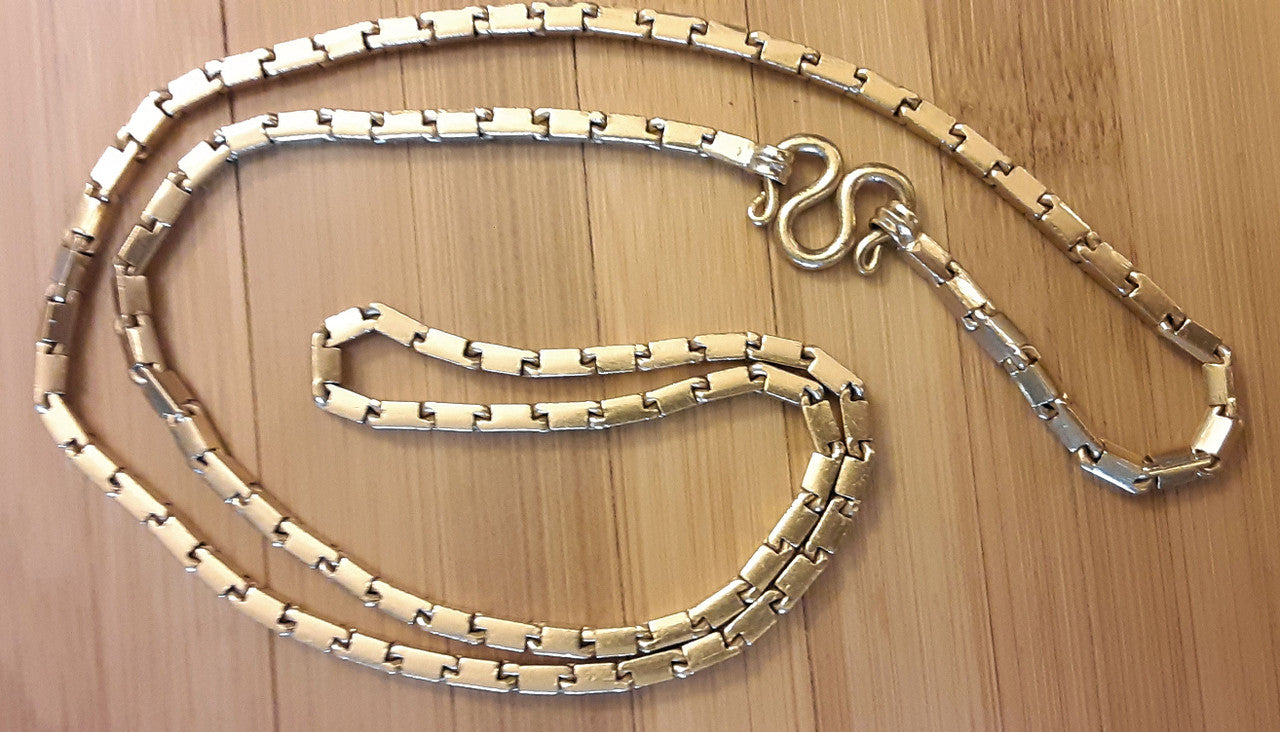 Stunning Baht Chain Necklace from Thailand- 24K Gold, 27" long- Unisex-12