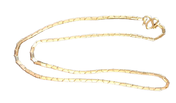 Stunning Baht Chain Necklace from Thailand- 24K Gold, 27" long- Unisex-4