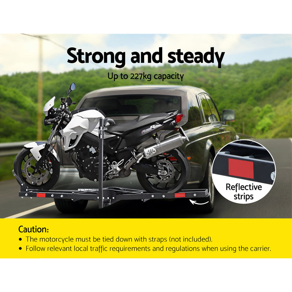 NNEDSZ Motorcycle Motorbike Carrier Rack 2 Towbar Arm Rack Dirt Bike Ramp Steel-2