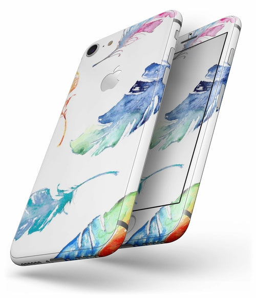Colorful Watercolor Feathers - Skin-kit for the iPhone 8 or 8 Plus