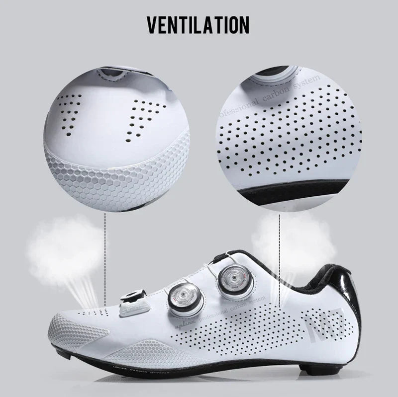 NNEOBA Ultralight Carbon Fiber Sole Road Bike Shoes-3