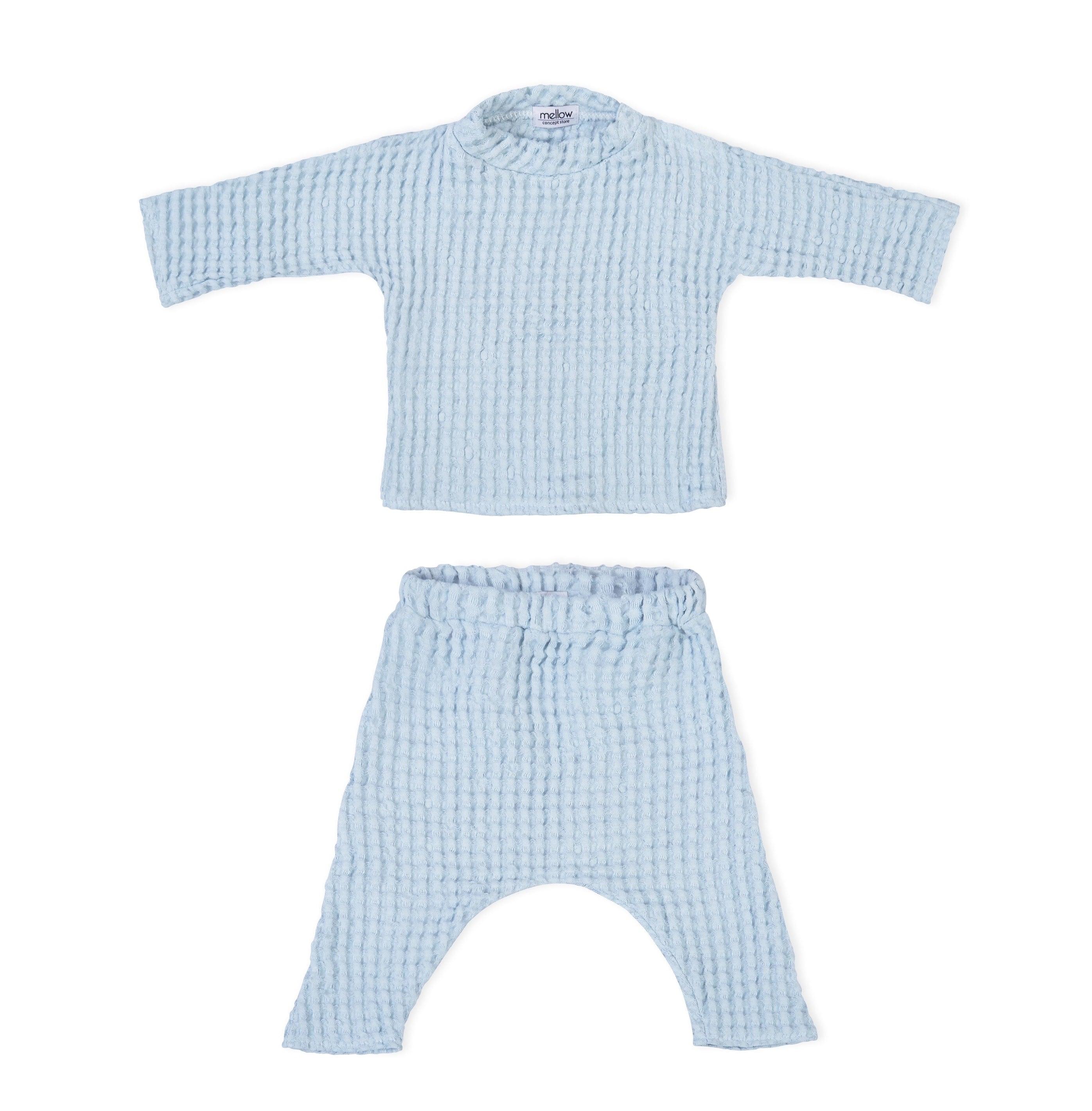Linen Baby/Kid Clothing Set - Blue