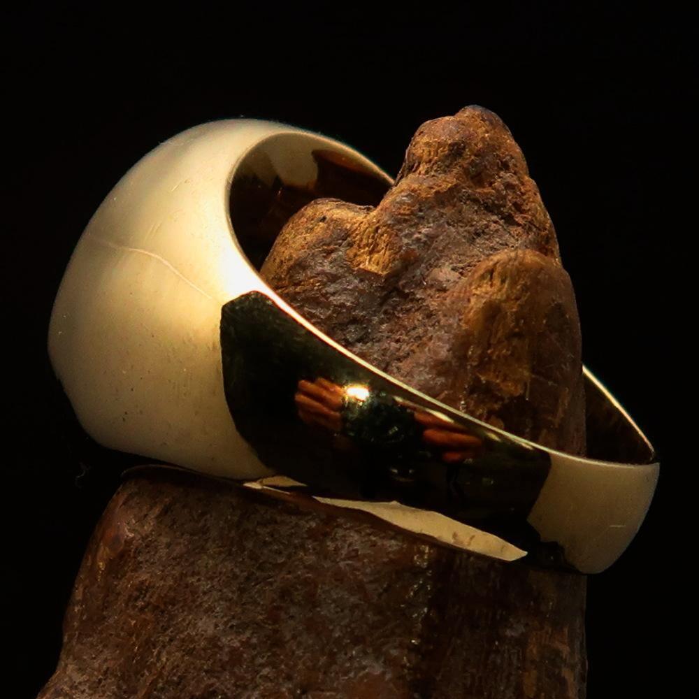 Perfectly crafted Men's Solid Line Pentagram Ring Black - Brass