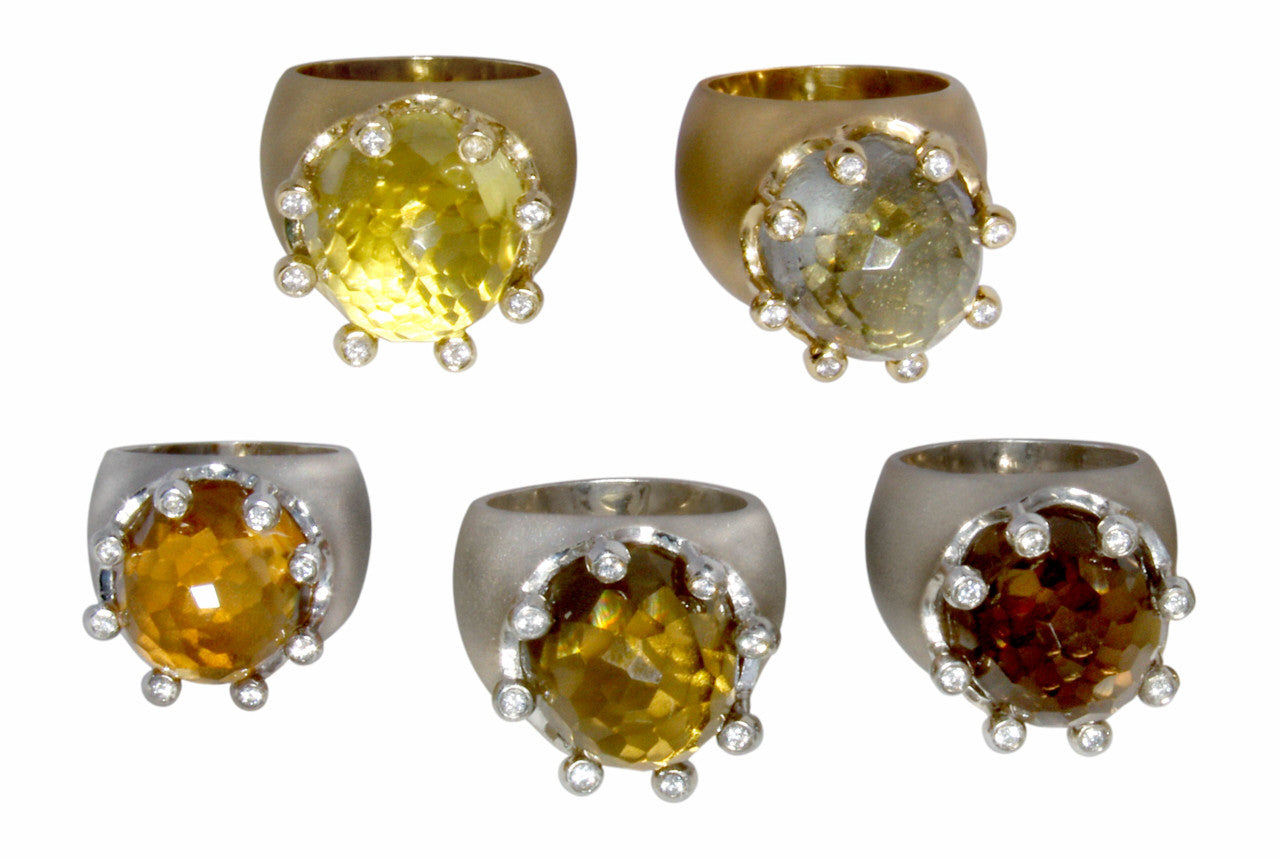 The Imperial Crown Ring- 20 Carat Gemstones with Diamonds in 18K Gold-18