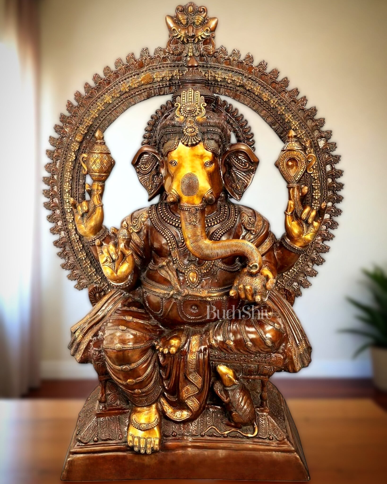 Monumental Pure Brass Lord Ganesha Statue – 230 kg | 6 Feet Tall-0