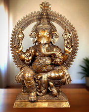 Massive Pure Brass Lord Ganesha Statue – 230 kg | 6 Feet Tall-0