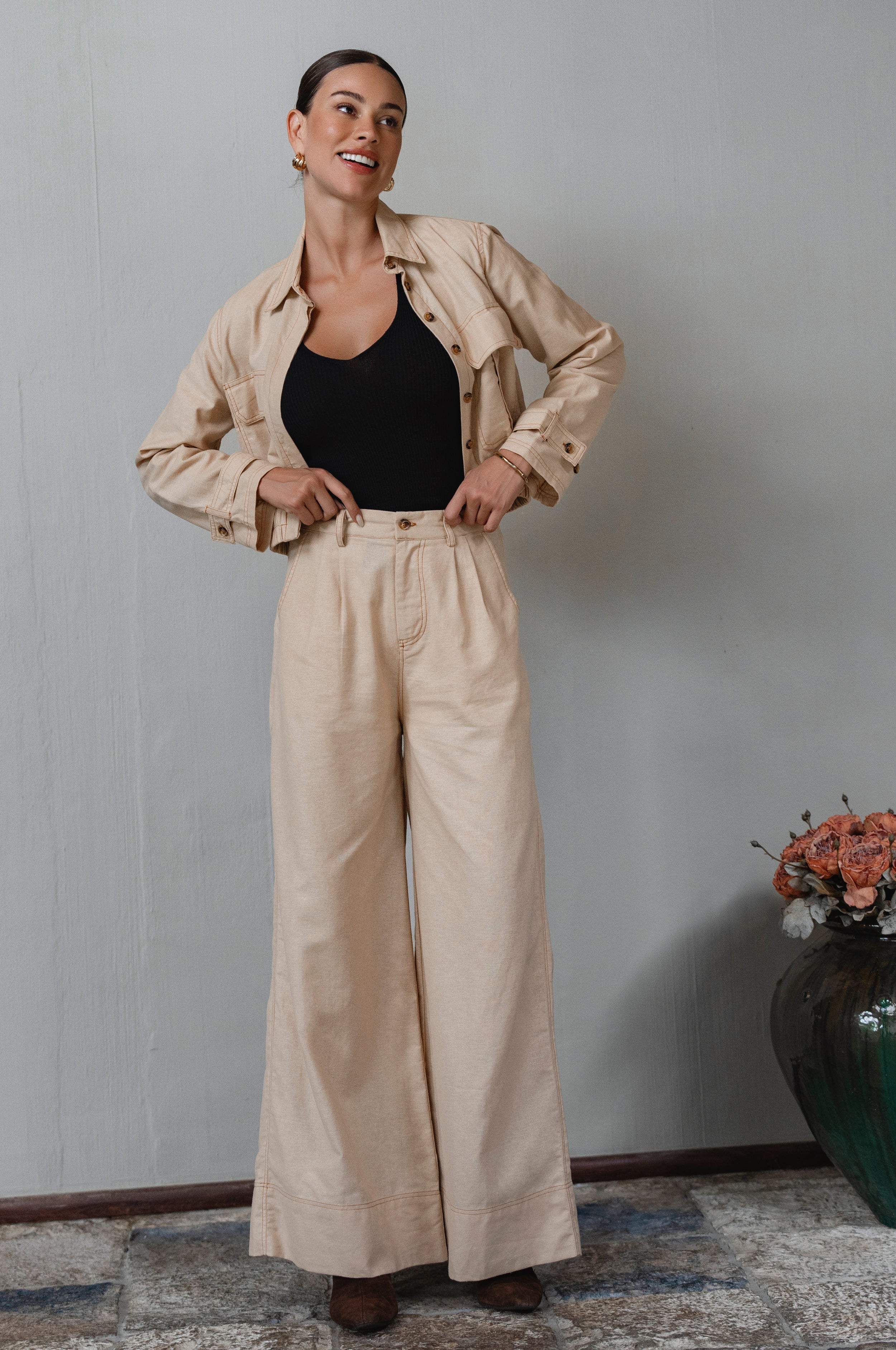 Orion Wide Leg Linen Pants