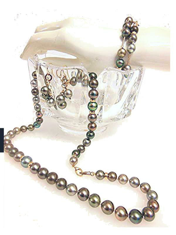 Tahitian Pearl Mega Set-Round-Multi Color-Interchangeable Necklace/Bracelet, Earrings/Pendant-3