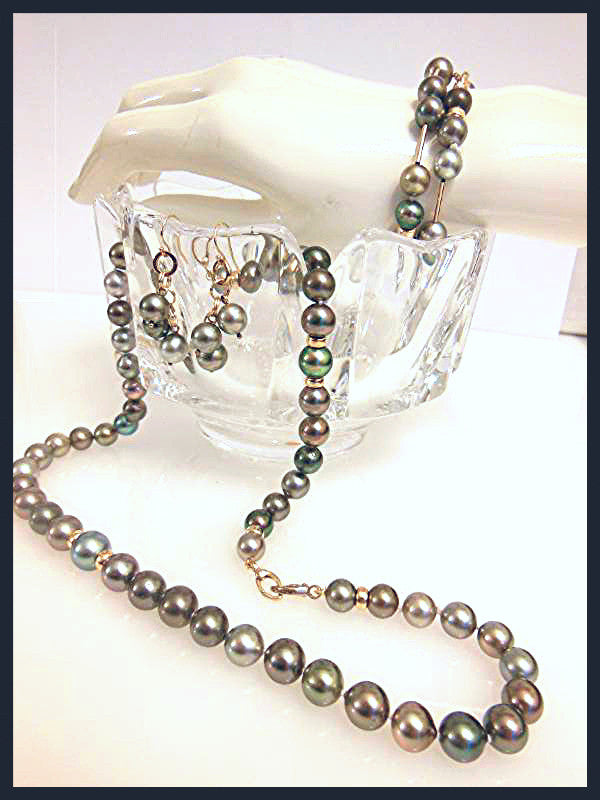 Tahitian Pearl Mega Set-Round-Multi Color-Interchangeable Necklace/Bracelet, Earrings/Pendant-8