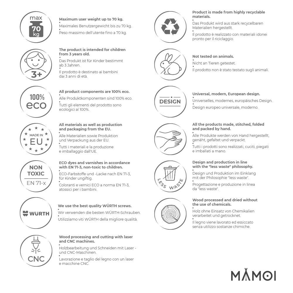 MAMOI® Tritthocker Kinder Holz | Tritthocker Kinder 2 Stufen | Holz Tritthocker Kinder | Tritthocker Zweistufig aus natürlichem Holz | Tritthocker Kind | 100% ECO | Made in EU-5