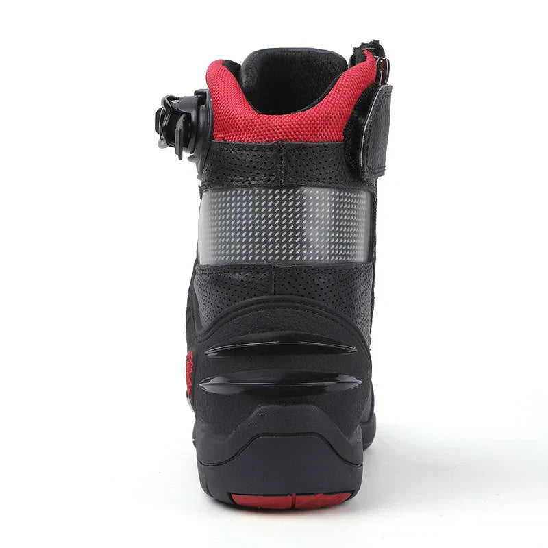 Men's Top Layer Cowhide Waterproof Professional Motorcycle Riding Shoes-1