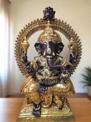 Massive Pure Brass Lord Ganesha Statue – 230 kg | 6 Feet Tall black tone-0
