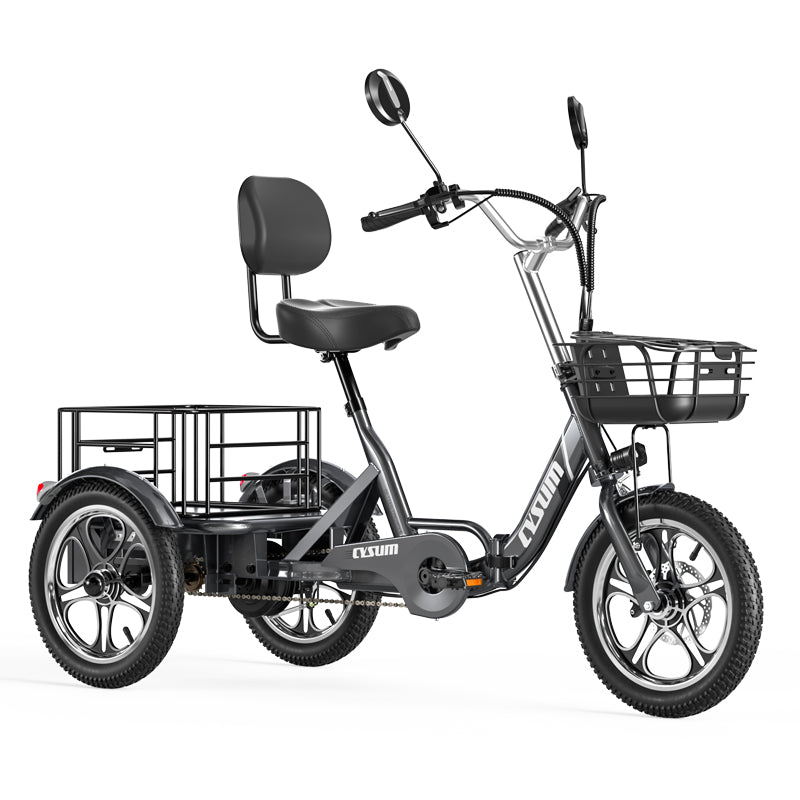 Foldable cargo e-trike - 48v 350w rear-drive, top speed 25km/h, 16 inch tire-0