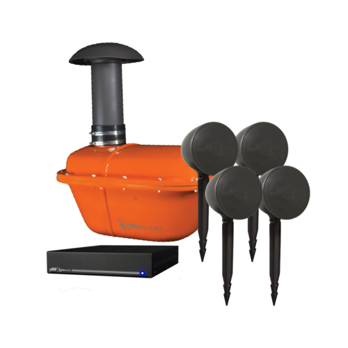 TRUAUDIO 8' SubTerrain Subwoofer, 4 Landscape Speaker, and Amplifier