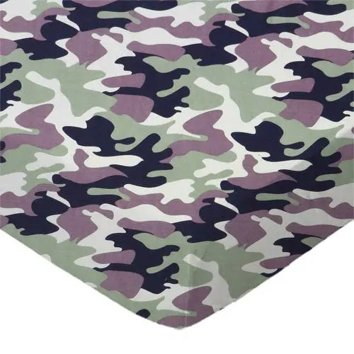 SheetWorld Fitted Crib Sheet Set - 100% Cotton Woven - Camo, Made In NOSTOPSHOP