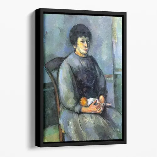 Woman with Doll by Cezanne Floating Framed Canvas