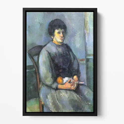 Woman with Doll by Cezanne Floating Framed Canvas
