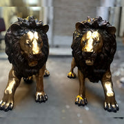 Brass Large Lion Sculpture - 48 Inch, Pair, 400 kg-0